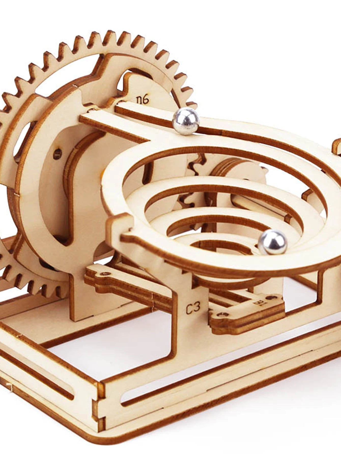 Spiral Marble Run 3D Wooden Puzzles for Adults and Teens DIY Model Building Kits with Mechanical Puzzles 