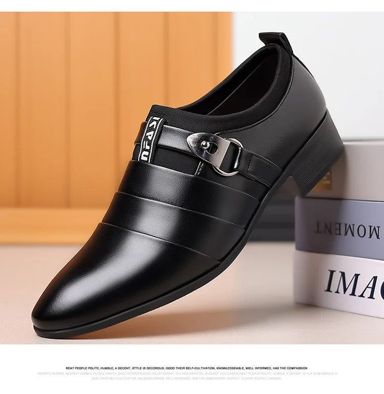 Men Dress Shoes Slip on Formal Suit Wedding Shoes for Male  Wedding Office Work Shoes Slip on Loafers Elegant Man Dress Shoes