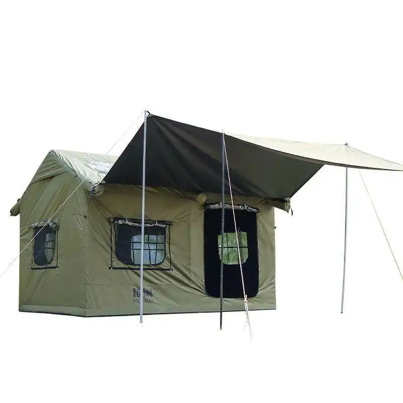 Outdoor Roof House InfIatable Camping Tent For 5-8 Person With Canopy Oxford Cloth