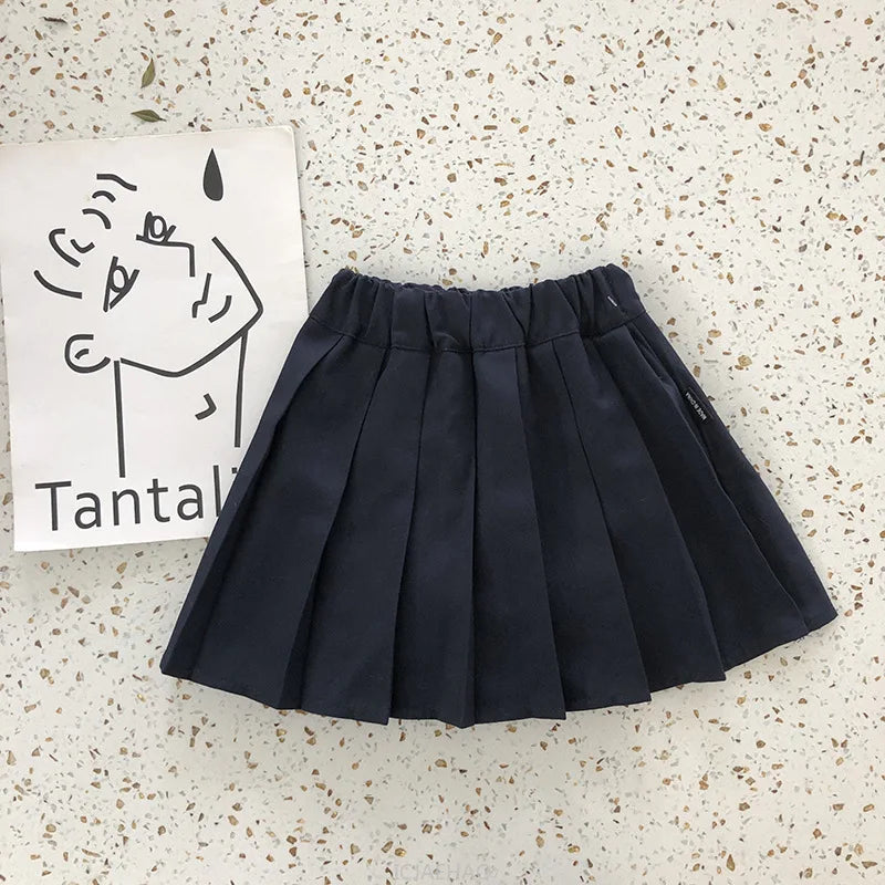 Sundress Black for Girls Children Junior Dress Elementary School Student Uniform Suit School Kids White Blouse Pleated Skirt Set