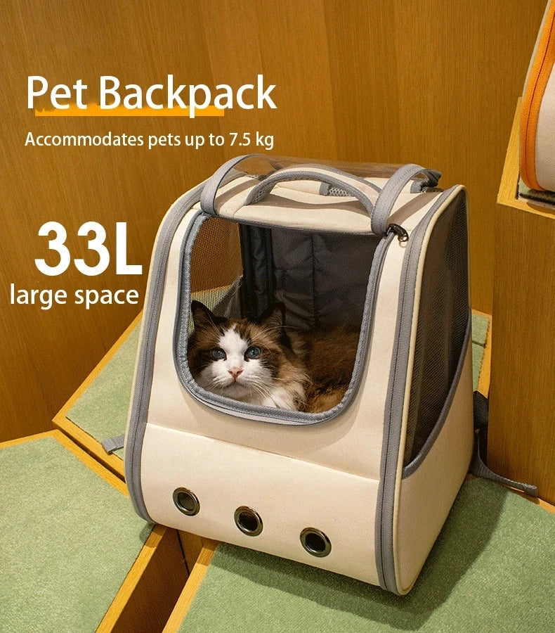 Pet backpack large capacity out of the portable shoulders cat bag pet backpack cat and dog out of the travel carrying bag
