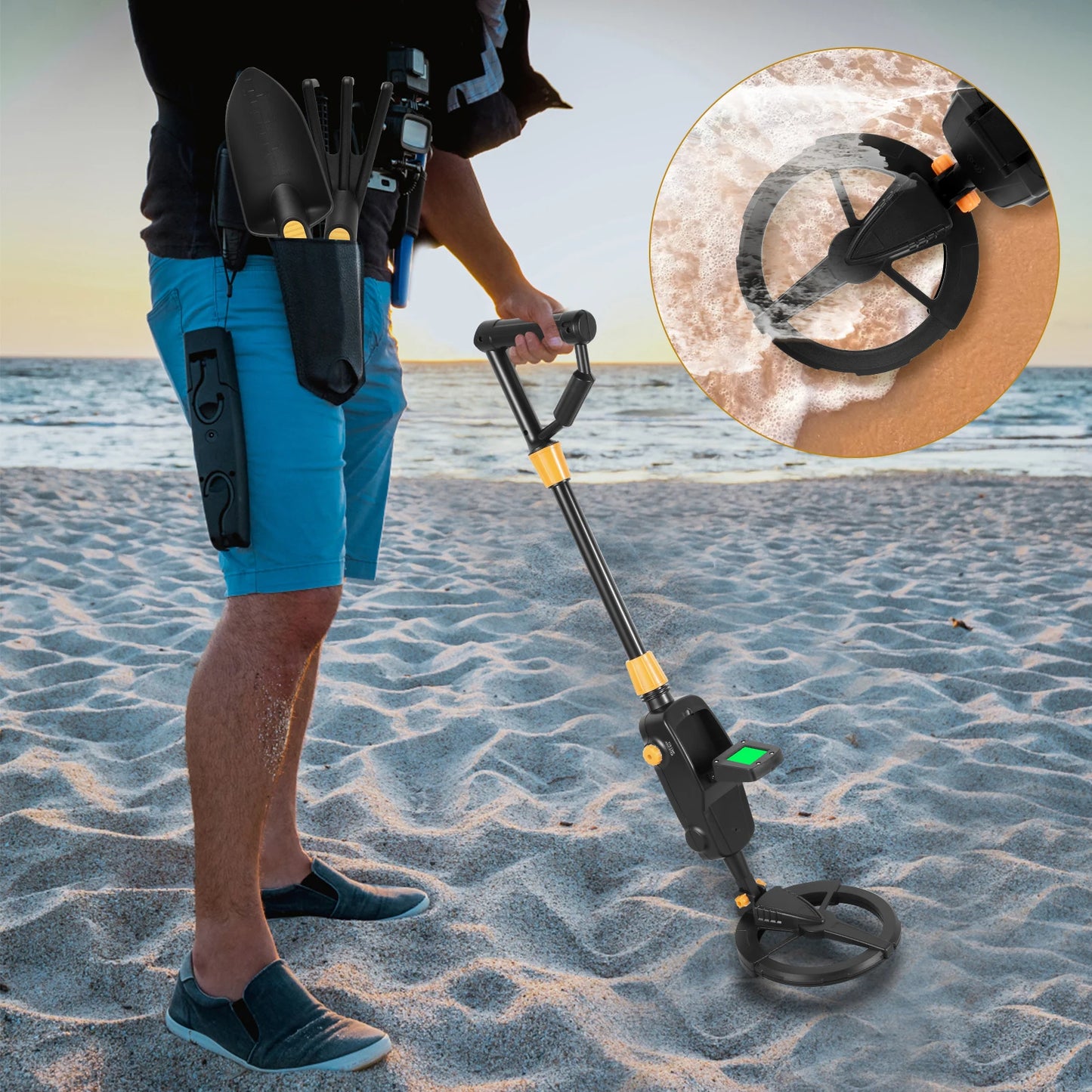Metal Detector Adjustable Metal Detecting Tool Kit Gold Silver Finder Detector LCD Display Jewelry Coin Hunting Detector