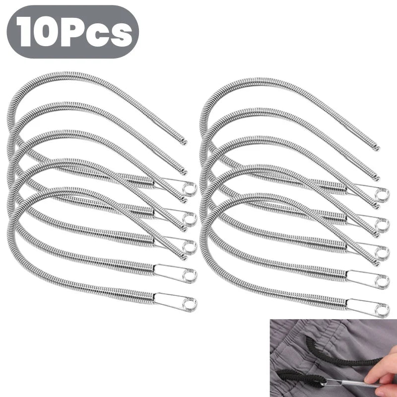 5/10/20PC Spring Drawstring Threader Clip Pants Hoodies Elastic Band Lace Cord Flexible Drawstring Thread DIY Sewing Accessories