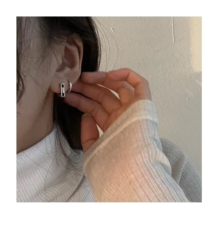Sterling Silver Earrings Sophisticated Personality High End Exquisite Simple Elegant Letter Shaped Ear Accessories for Women