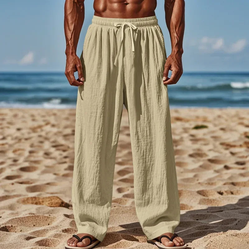 Men's Casual Pants Comfortable and Breathable Daily Wear with Fashionable Men Must Be Large Size Loose Elastic Waist Comfort