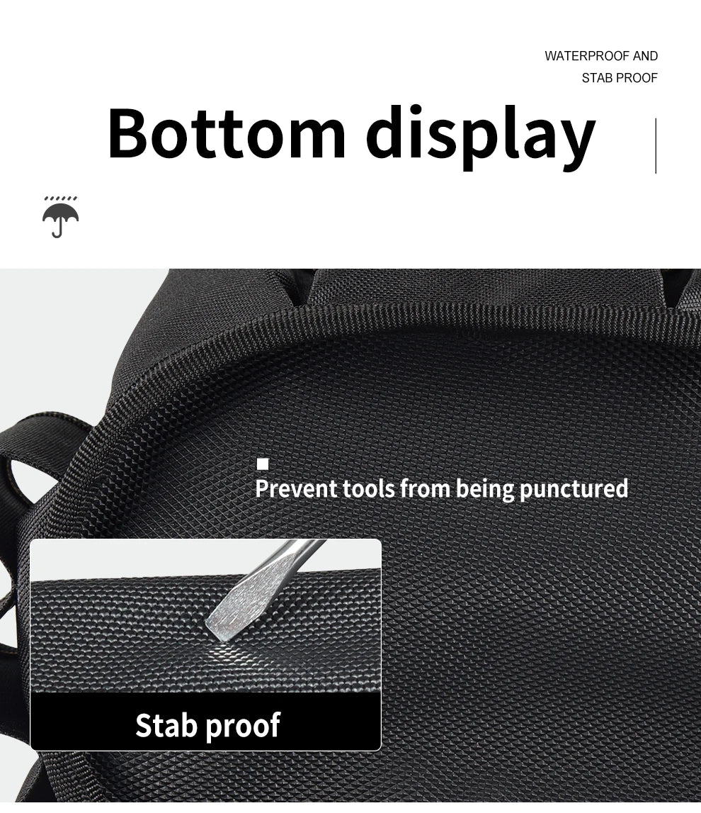 Electrician Tool Pouch, Designed for Professional Electricians and Maintenance Repair Technicians,Black
