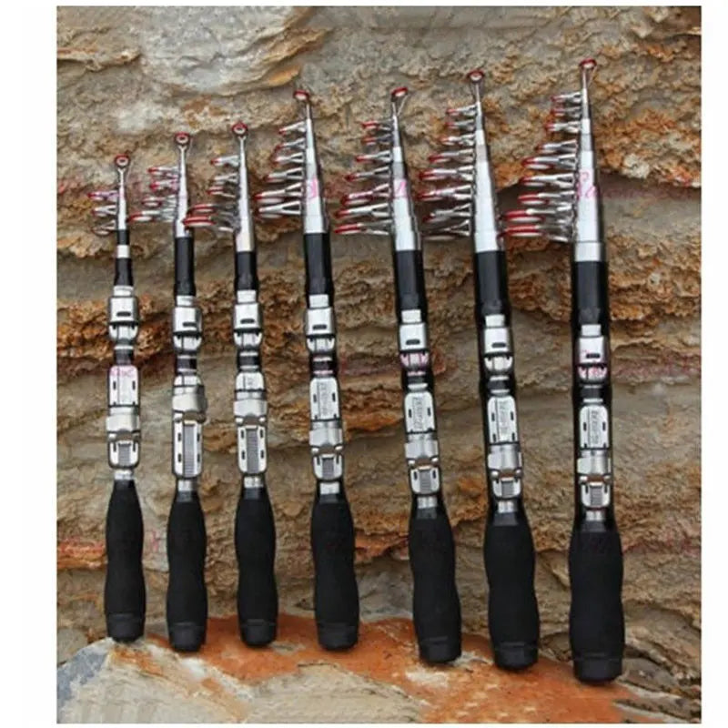 Fishing tools Telescopic Fishing Rod Spinning Fly Carp Feeder Carbon Fiber Pesca 1.2M 1.5M 1.7M 1.9M 2.1M Mini Travel Reel Seat