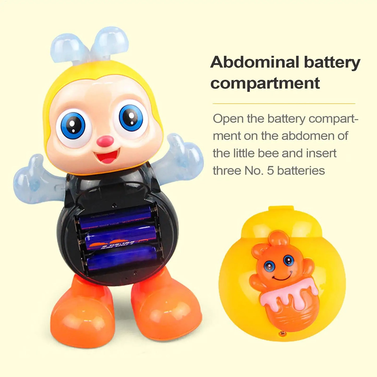 Baby Bee Toy Musical Interactive Toy Sensory Fun Developmental Cartoon Toy Kids Gifts Electric with Lights Dancing Robo