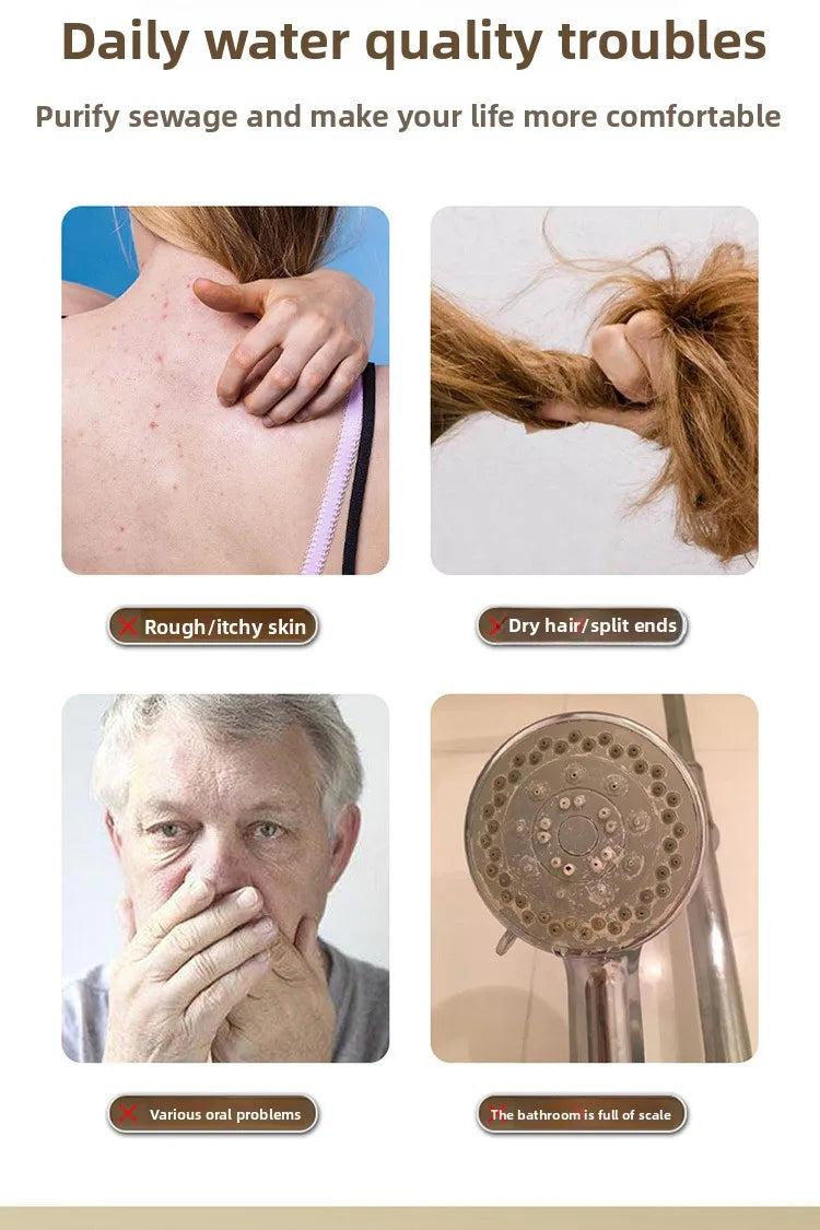 Showerhead Water Filter Universal Fit Bath Filter Removes Chlorine and Impurities Improves Water Quality for Shower