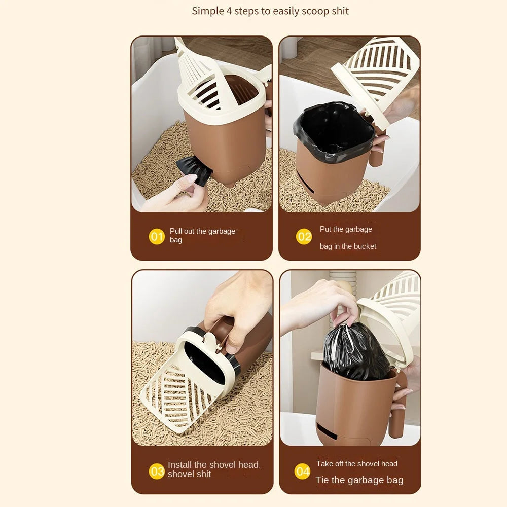 Cat Filter Clean Cat Litter Shovel Scoop Self Cleaning Thickening Cat Litter Box Comfortable Handle Large Capacity
