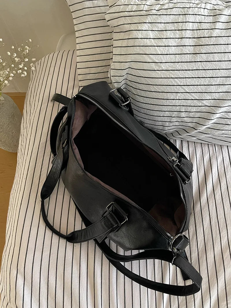 Fashion Tote Bag Leather Women Bag Simplicity Handbag Solid Vintage Shoulder Messenger Bag for Ladies