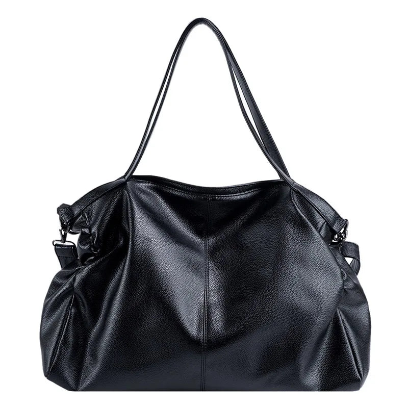 Big Black Tote Bags for Women Large Hobo Shopper Bag Roomy Handbag Quality Soft Leather Crossbody Bag Ladies Travel Shoulder Bag