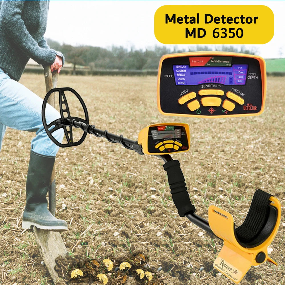 MD-6350 High-sensitivity Metal Detector, a professional treasure hunt detection device for gold Prospectors (Battery-free)