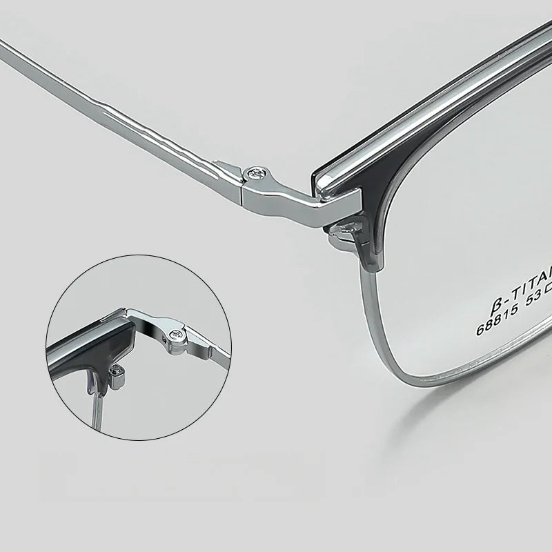 Metal Glasses Frames Business Retro Square Men's Frames Ultra-light And Versatile Optical Prescription Frames For Men 68815L
