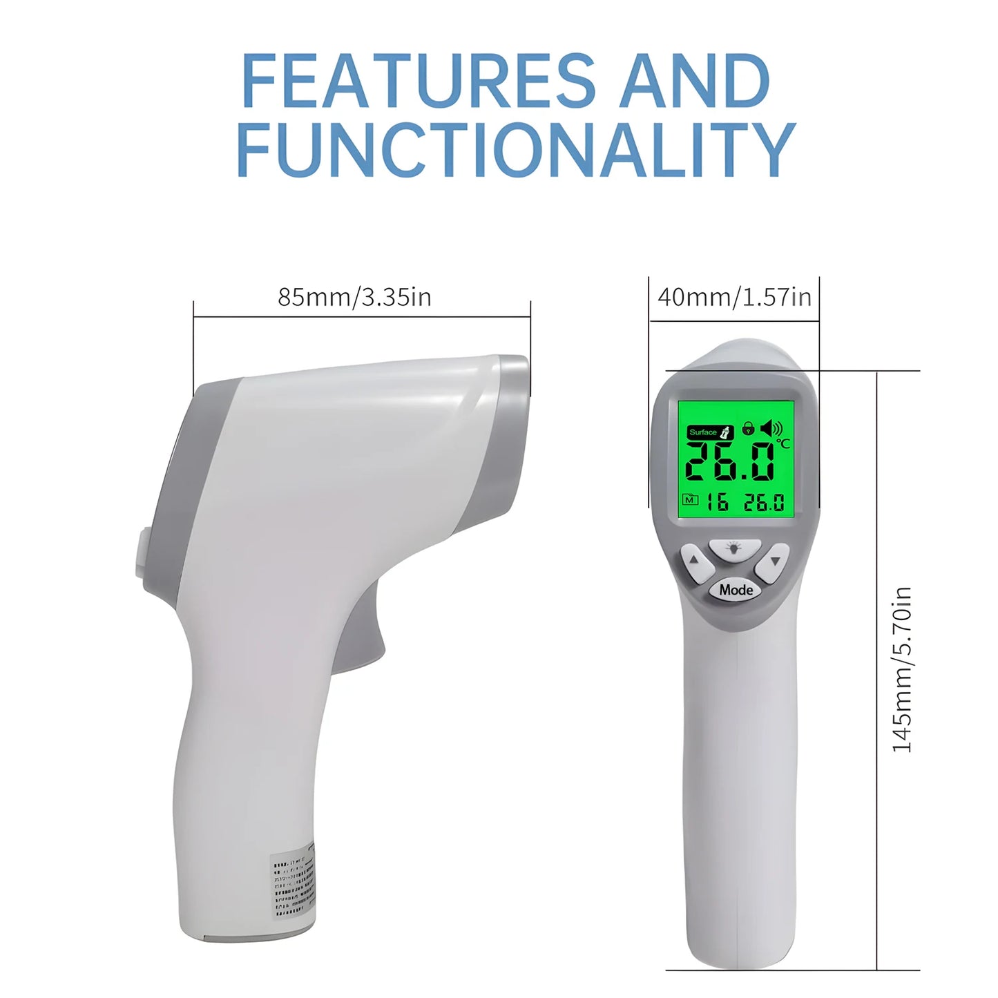 Digital Infrared Thermometer Outdoor Pyrometer Laser High Temperature Meter Food Kitchen Thermometers Adjust Heat Meter