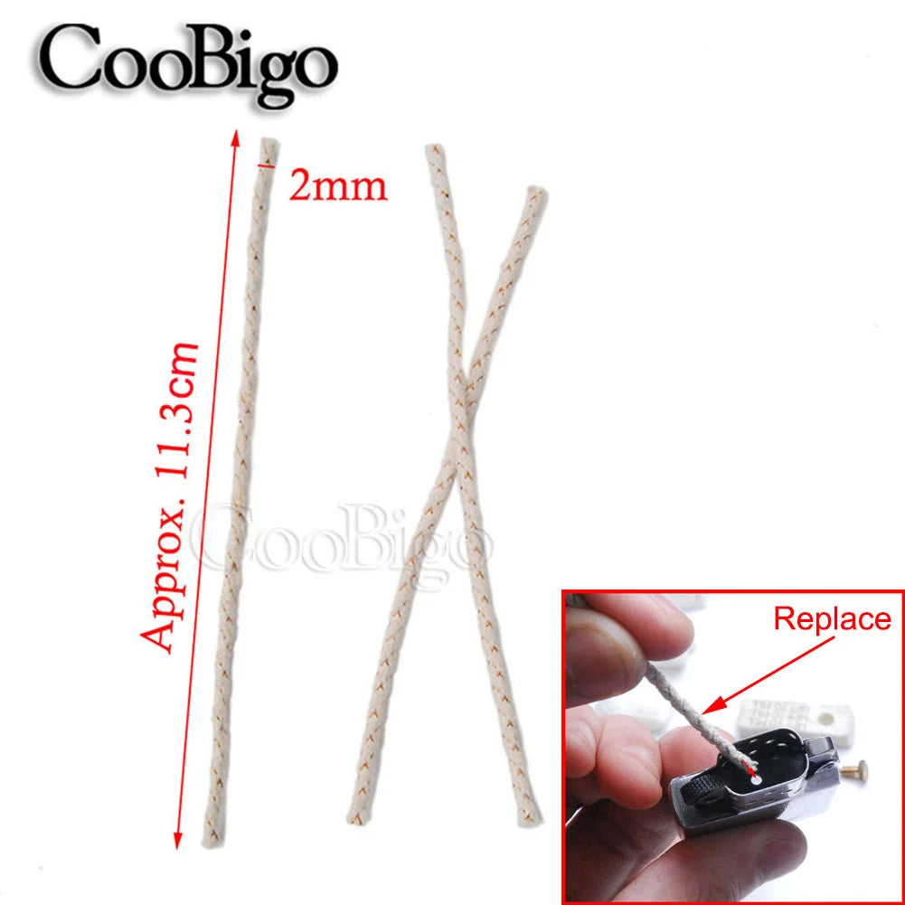 100pcs/Set Replacement Copper Wire Lighter Cotton Core Wick for Zippo Petrol Lighter Kerosene Oil Lighter Accessories