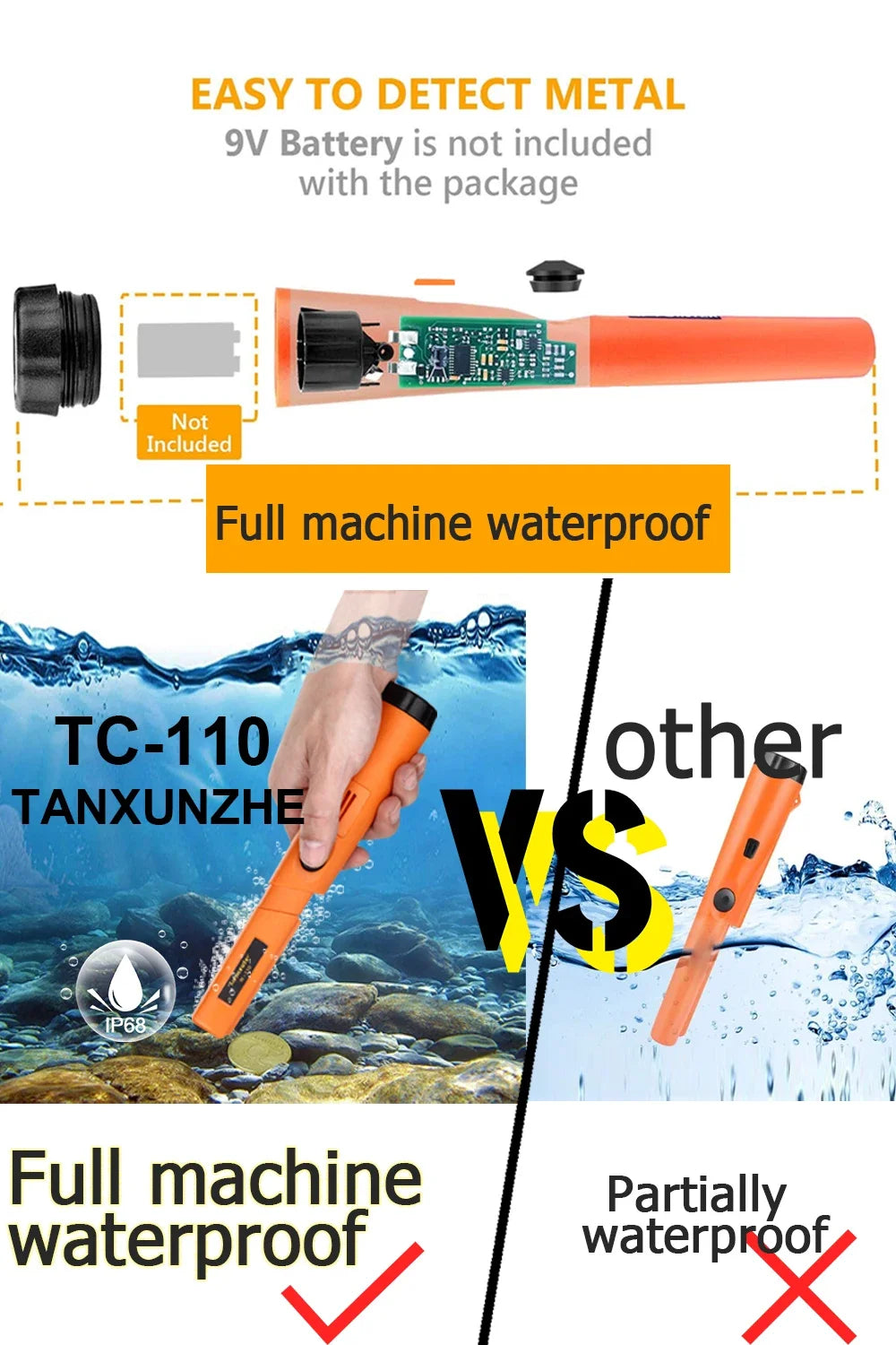 MD-4050 Professional Metal Detector Underground Gold Detector High Accuracy Metal Finder Waterproof Search Coil Seeker Treasure