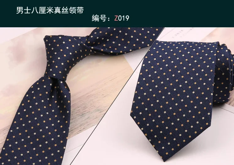 8cm Adult Silk Neckties for Mens Suits Wedding Neck Ties Retro Striped Corbatas Gravata Neckwear Gentleman Gravatas Tie