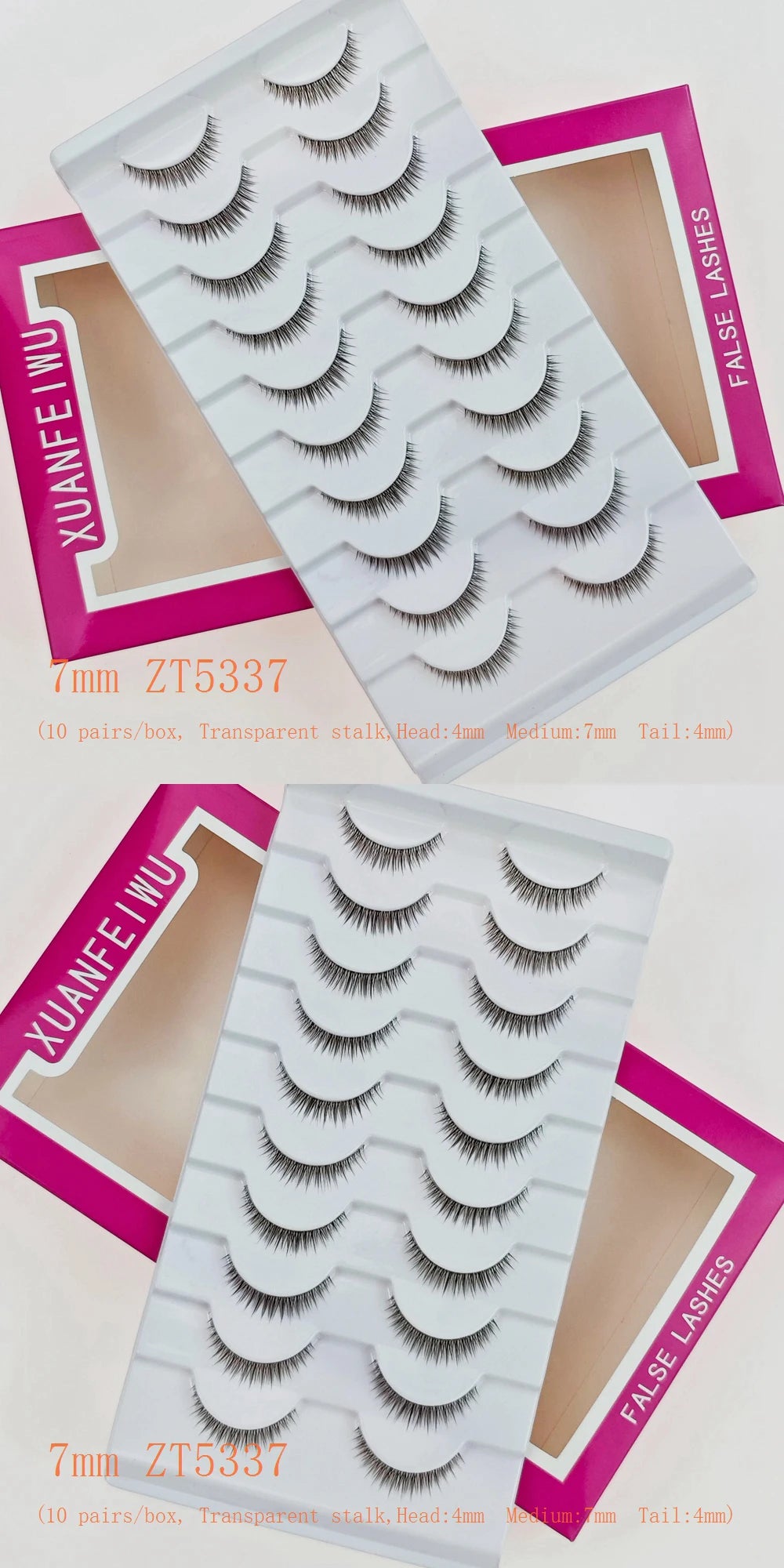 Xuanfeiwu Natural Short Style No-Makeup Look Sparse Full-Strip Ultra-Natural Realistic One-Piece Natural-Looking False Eyelashes DIY Self-Application Beginner Light Makeup Eyelashes