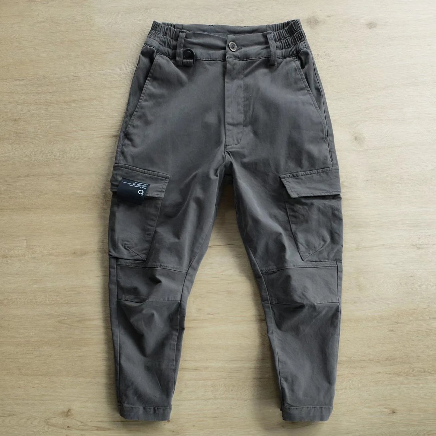 Men's Casual Cotton Work Trousers Straight Leg Loose Fit Autumn Workwear Pants Youthful Vitality Style Wear Resistant Thickened
