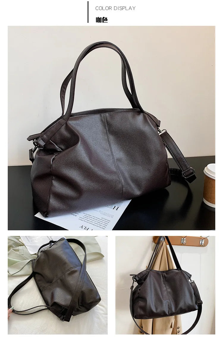 Big Black Tote Bags for Women Large Hobo Shopper Bag Roomy Handbag Quality Soft Leather Crossbody Bag Ladies Travel Shoulder Bag