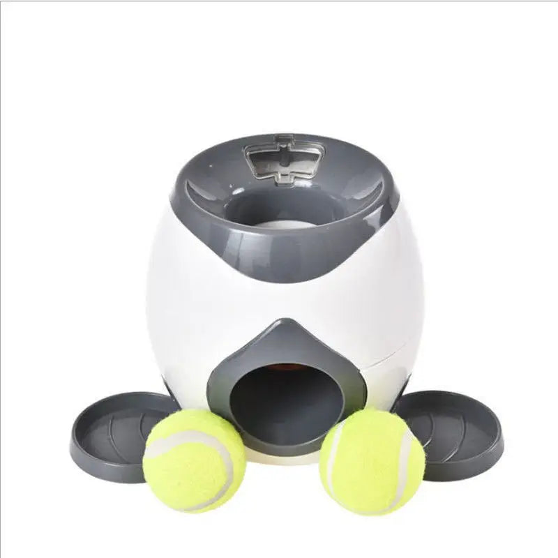 Grey Pet Tennis Dispenser Training Machine Reward Machine Dog Snack Machine Pitching Device Interactive Fun Dog Toy