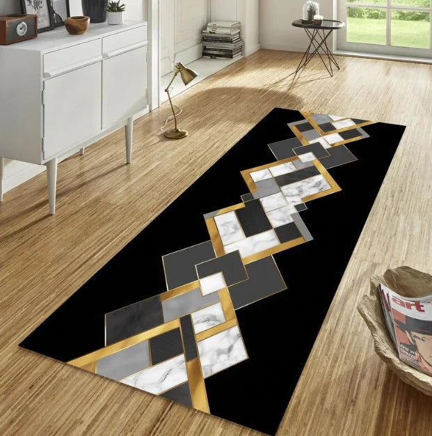 Marble Rug Runner Modern Non-Slip Entryway Decor Tile Design for Kitchen Hallway and Dining Room Floors Home Decoration Carpets