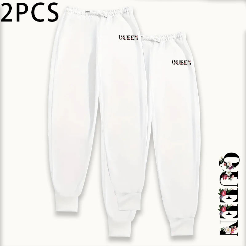 Womens Jogging Pants 2 Piece Set High Waist Sweatpants Fall Winter Lounge Wear Comfort Fit Yoga Casual Trousers 2packs Bottoms