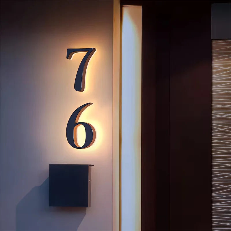 LED House Number,BackLit House Number,Door Numbers Sign, Light up House Numbers, Address Number ,Home Wall Decor