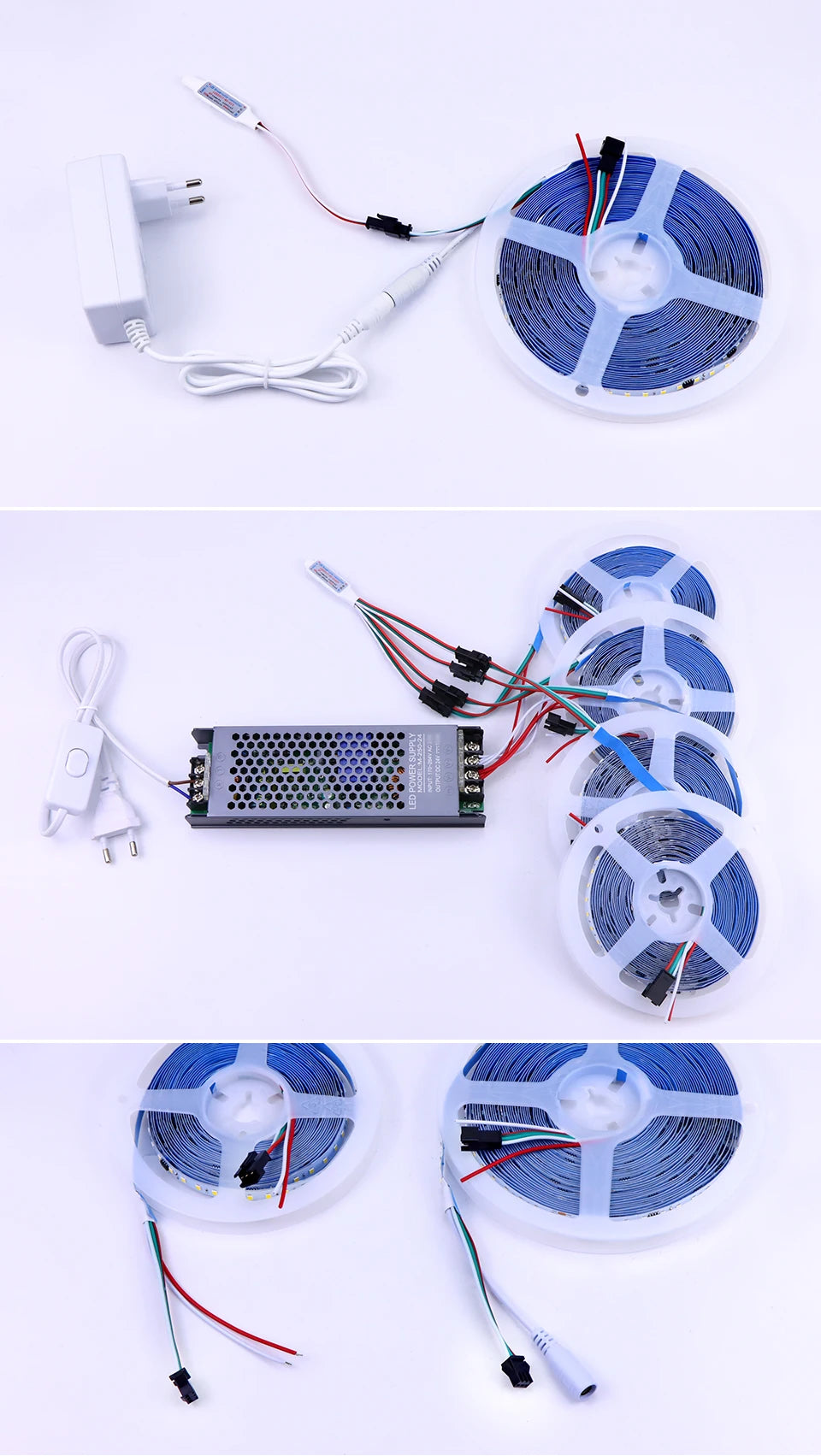 Multiple Rolls LED Strip Ligths Horse Racing Water Fllowing Light Wave Chasing Effect WS2811 Control IC DC24V 5M 10M Decor Lamp