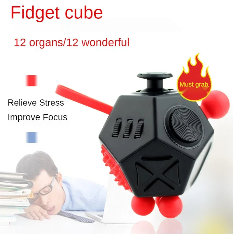 Relieve Anxiety and Improve Focus in Children with Autism, ADHD, and Anxiety - EDC Hand Fidget Toy for Kids 12 Sides Anti-Stress