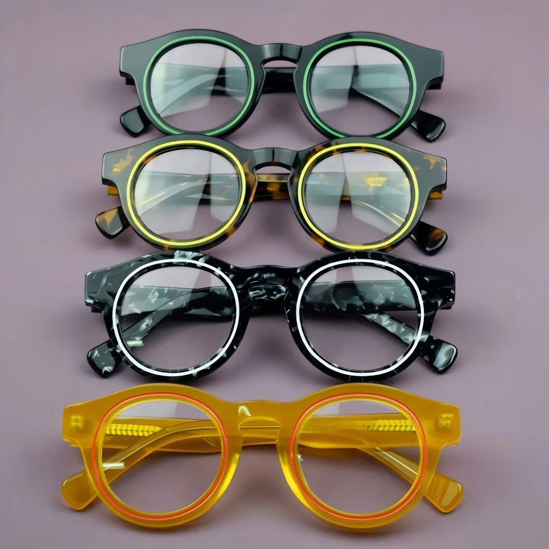 Acetate Glasses Frames Retro Round Men's And Women's Glasses High-quality Optical Prescription Frames