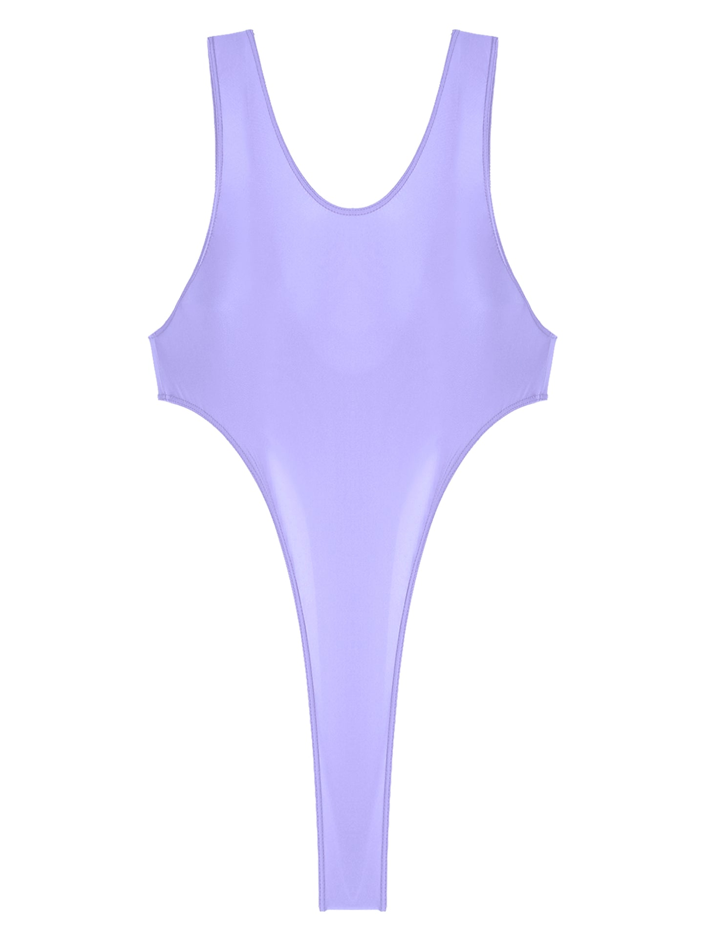Women Bathing Suit Solid Color Swimsuit Glossy Backless High Cut Dance Yoga Bodysuit Underwear Swimwear Leotard Beachwear