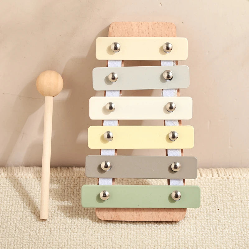 Baby 1-3 Year Montessori Musical Instruments Wooden Musical  Interactive Game Newborn Cartoon Squirrel Pattern Educational Gifts