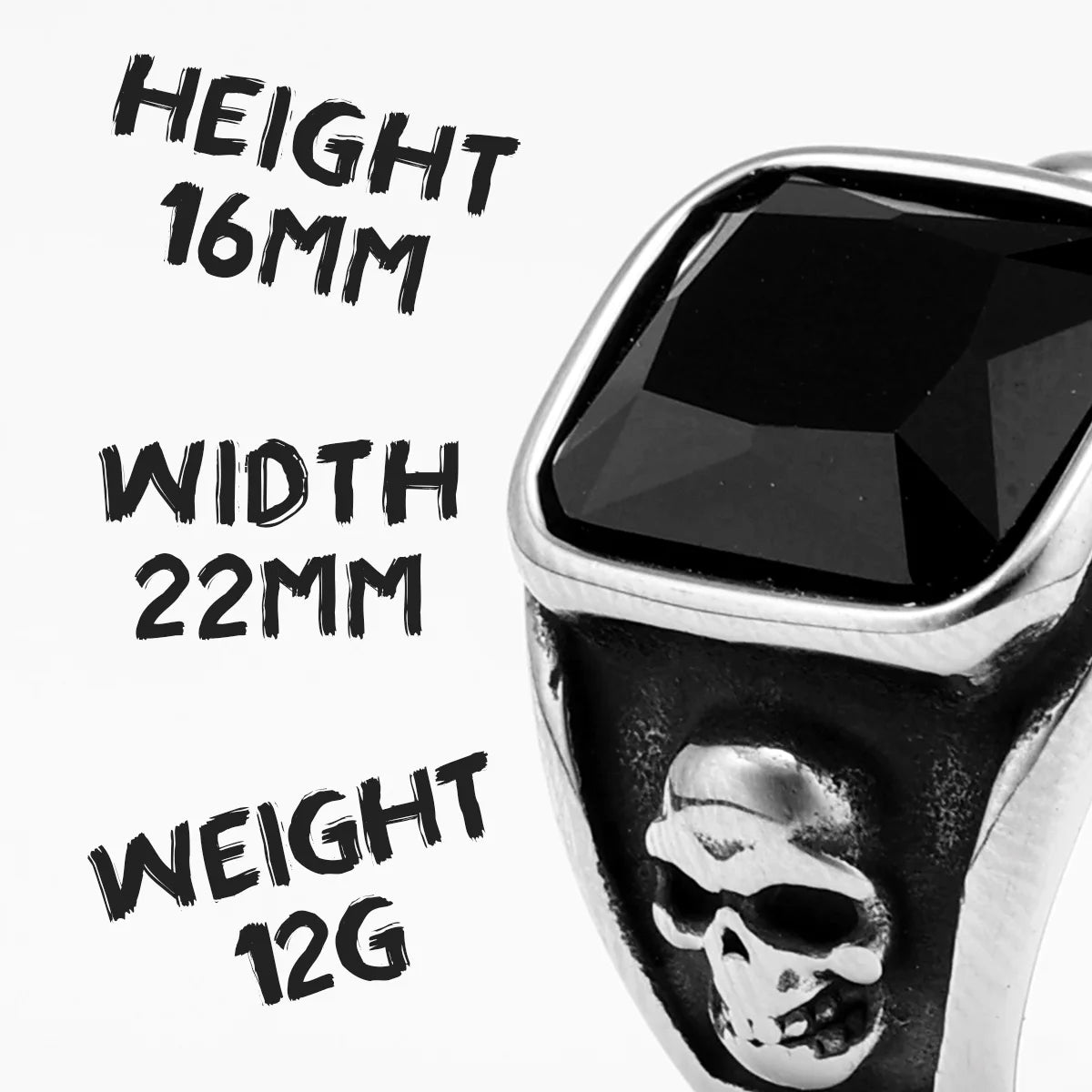 Gem Stone Skull Men Rings Stainless Steel Women Jewelry Vintage Gothic Punk Rock Cool Stuff Fashion Accessories Gift Wholesale