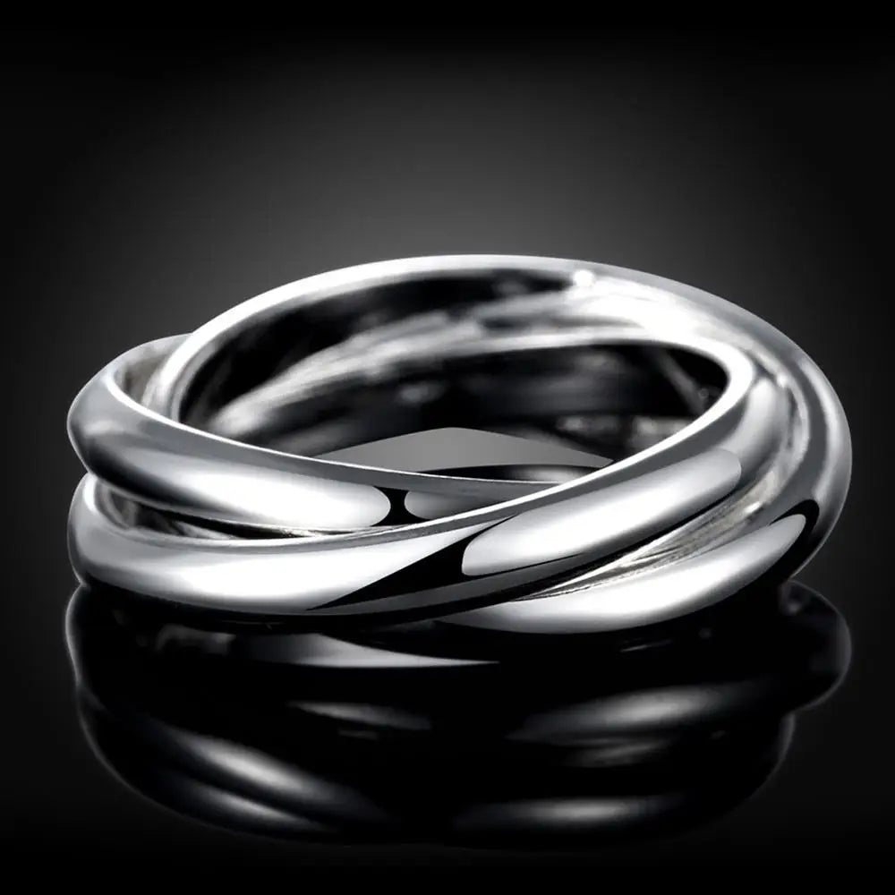 925 Sterling Silver Three Round Woman Rings Fine Jewelry Wholesale Trending Products Offers With ALIZERO Jewellery