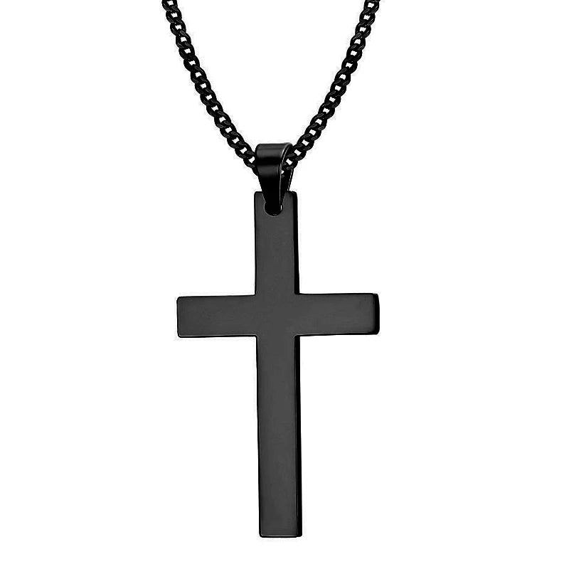 Mens Jewellery New Vintage Rectangle Pendant Necklace Men Width 3mm Stainless Steel Handmade Chain Necklace for Men Jewelry Gift