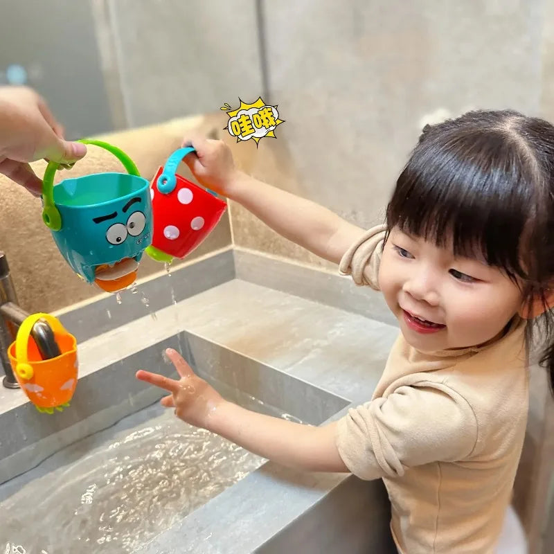 Baby Shower Bath Toys Leaky Bucket Water Cups Sprinkling Play for Toddler Bathtub Beach Mini Bathroom Gifts pool toys baby bath