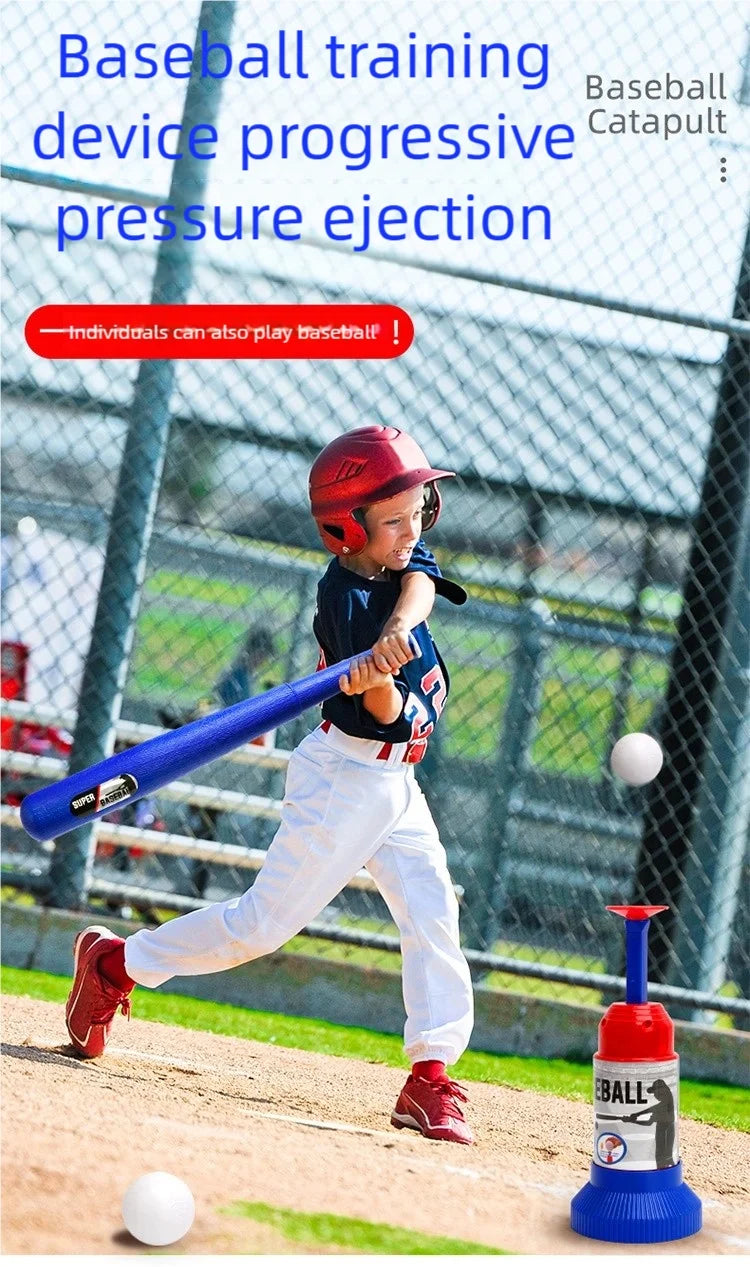 Hot-Selling Baseball Launcher Toy, 2-in-1 Foot-Operated/Manual Press Ball Pitching Machine, Interactive Baseball Training Game for Young Children, Outdoor Sports Toy, Indoor and Outdoor Interactive Sports Game for Kids, Kinde
