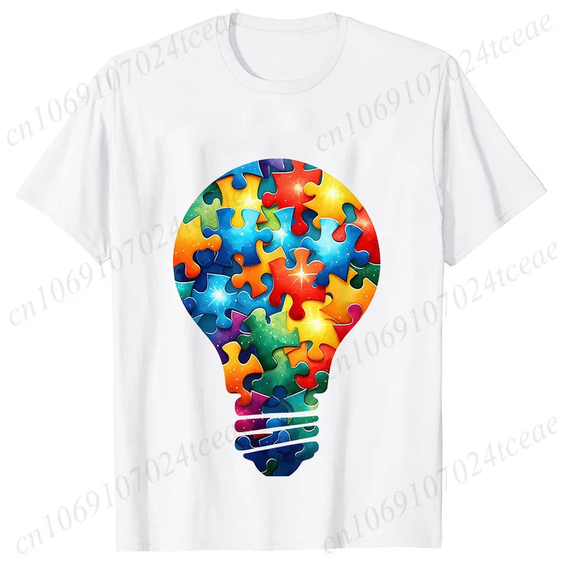 Autism Puzzle Piece Women Unisex T-shirt Tshirt Neurodiversity Graphic Fashion Autism Tree Awareness Tshirt Adults Kids Clothing