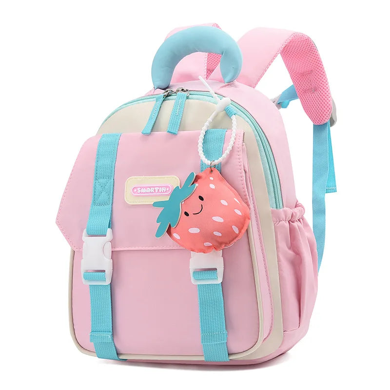 New Large-capacity Backpack Children Kindergarten Backpack Boys Girls Kids Load-reducing Color-blocking Double-shoulder Bag