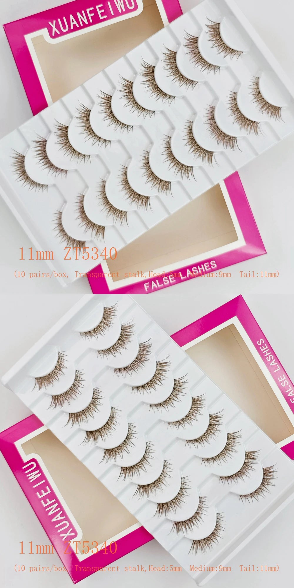 Xuanfeiwu Natural Short Style No-Makeup Look Sparse Full-Strip Ultra-Natural Realistic One-Piece Natural-Looking False Eyelashes DIY Self-Application Beginner Light Makeup Eyelashes