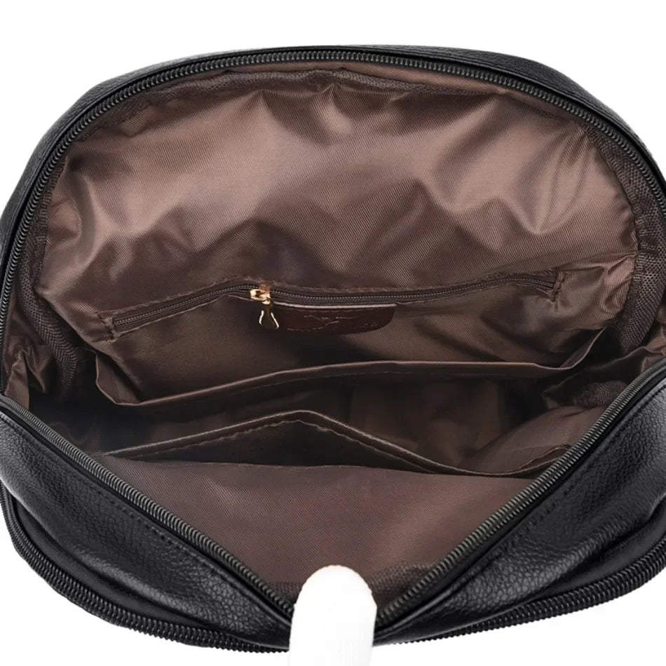 Women Large Capacity Backpack High Quality Leather Vintage Bags for Women School Bags Travel Rucksack Ladies Bookbag Knapsack