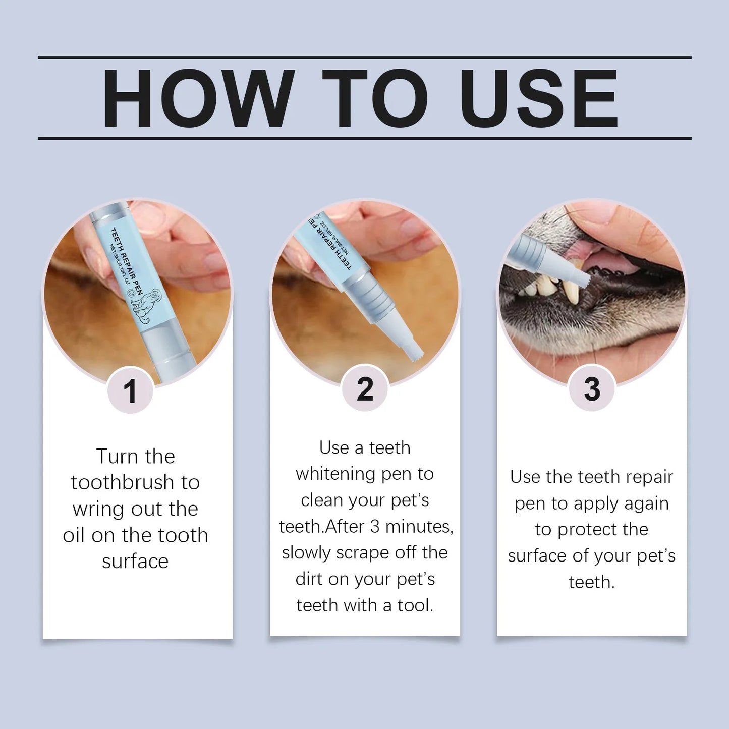 Pet Teeth Whitening Pen Set Pet Teeth Cleaning To Remove Tartar And Plaque 6ml