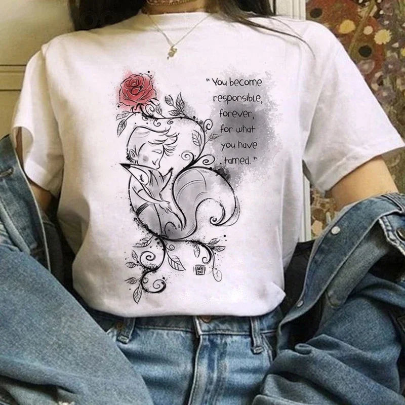 Japanese Anime T Shirts Women T-shirts Harajuku Ullzang T-shirt Cartoon Aesthetic Vintage Shirts for girls 90s Top Tees