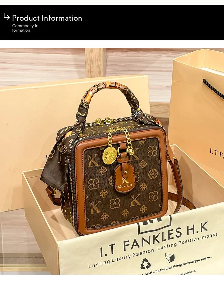 Ladies' handbag, light luxury square bag, 2026 autumn and winter new style, high-end and high designer single shoulder crossbody