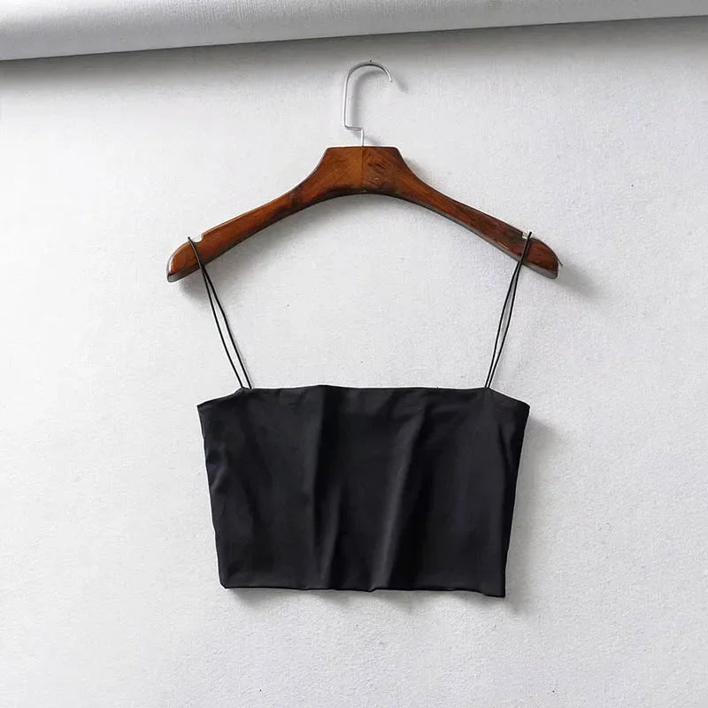 Summer Women's Crop Top Sexy Elastic Cotton Camis Sleeveless Short Tank Top Bar
