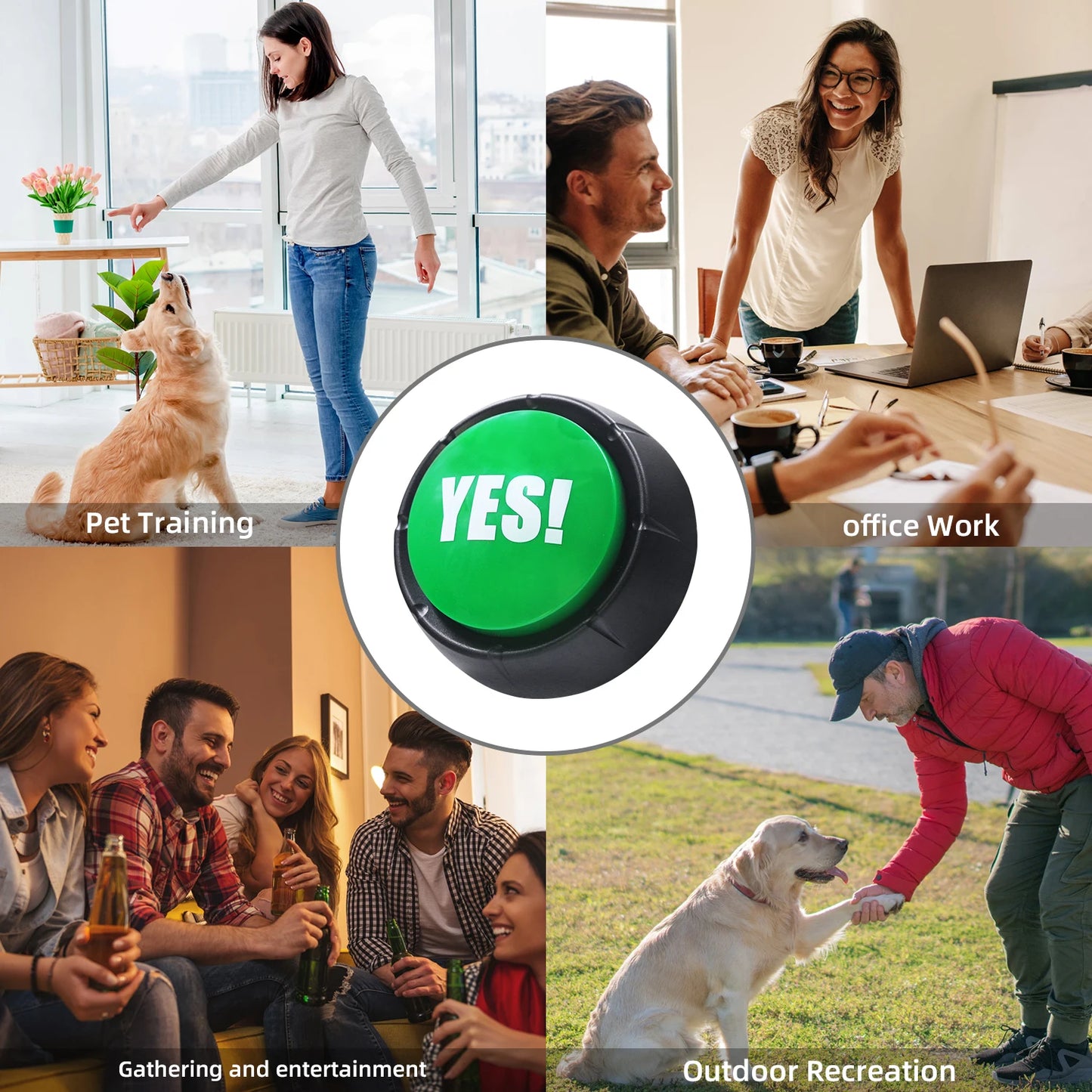 Pet communication YES NO sound button Squeezing prank toy electronic sound button