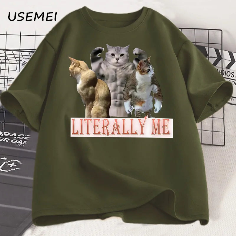 Funny Cat Autism T-shirt Men Women Cotton Short Sleeve Tshirt Unisex Streetwear Grpahic Tees Printed Oversized Male Clothes Tops