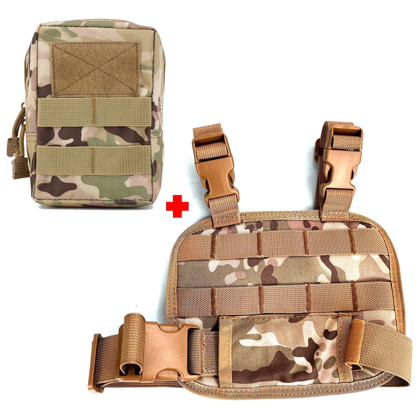 Tactical Molle EDC Pouch Compact Utility Pouch 600D Multipurpose Tool Bag Wasit Bag Organizer Tools Bags with Thigh Rig Panel